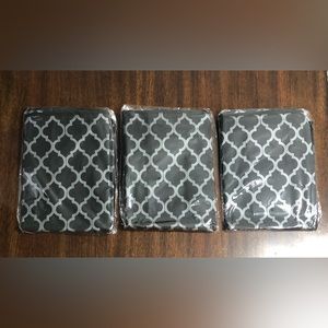 3PCS Large Storage bags sturdy zipper clear window side handles black gray.